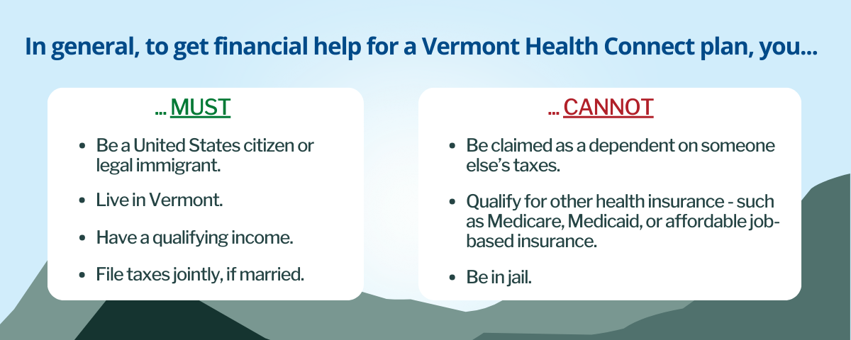 Financial Help Vermont Health Connect